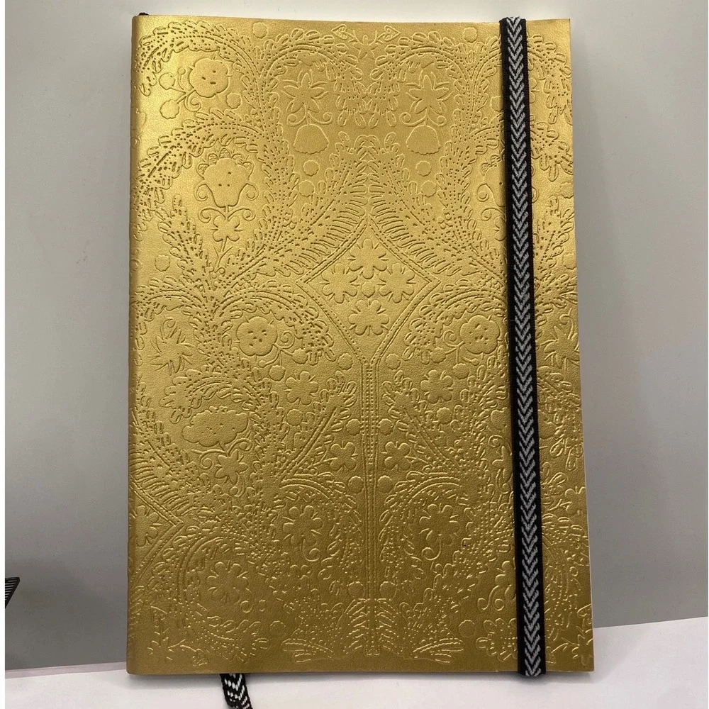 Christian Lacroix Paris Paseo Gold‎ Embossed Journal Notebook Metallic Gold 8x6
